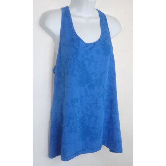 Tasc Racerback Tank Top Blue Abstract Pattern Women XL Workout Athletic Casual - Picture 2 of 6
